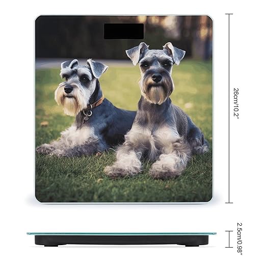 Adult Schnauzer Dogs Bathroom Scale for Body Weight Bathroom Weighing Scale with Backlit LCD Display Highly Accurate Measures Weight Up to 180kg
