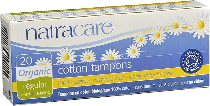 Natracare Organic 100% Cotton Tampons Regular 20 ea (Pack of 8)