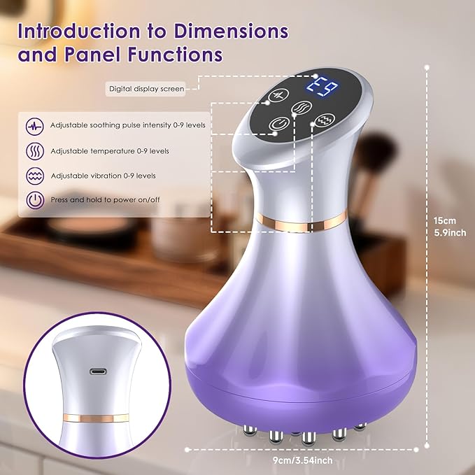 Lymphatic Drainage Massager Anti Cellulite Massage Tool For Thigh &amp Belly Stretch Marks &amp Cellulite Reduction Handheld Massage tools for Sciatica Nerve Legs Arms Hip Muscle Low Back Pai