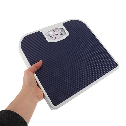 Beaupretty Analog Mechanical Bathroom Scale for Body Weight Precise Household Weight Scale with Rotating Dial for Home and Travel Use Dark Blue