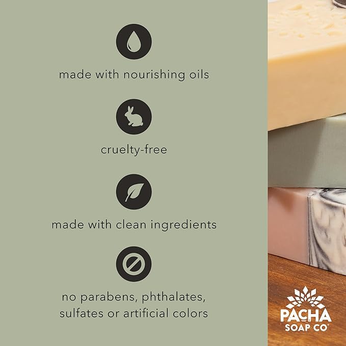 Pacha Soap Co. Aluminum-Free Deodorant - Santal &amp Amber Scented 24-Hour Odor Protection for Gentle &amp Sensitive Skin Clean Ingredients Baking Soda-Free Made in the USA 2-Pack (2.6 oz Each)