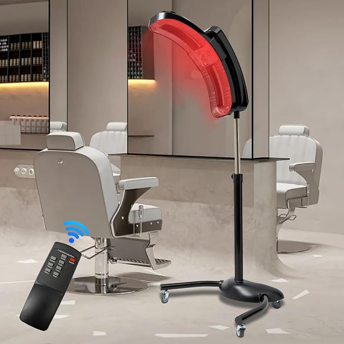 Standing Hair Dryer Rotating Hairdressing Heater Electric Hair Perming Styling Machine with Remote Control &amp 4 Universal Wheels Professional Hair Processor for Home &amp Salon Use 110V (Black)