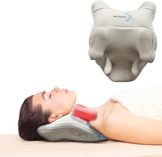 3D Massage Pillow - Deep Kneading Shiatsu with Soothing Heat Therapy for Back Neck &amp Shoulders - Experience Advanced 3D Deep-Kneading Massage for Muscle Relief and Improved Blood Circulation
