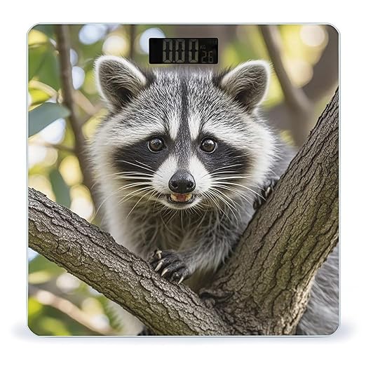 Raccoon Scale for Body Weight Highly Accurate Digital Bathroom Body Scale Digital Bathroom Scales for People Anti-Slip Large LCD Display Smart Scales