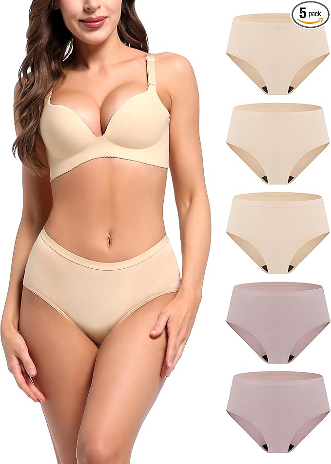AIRCUTE Washable Adult Urine Incontinence Underwear for Women Leak Proof Absorbent Bladder Protective Panties (Small 5 Pack)