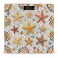 Shell Starfish Pattern Scale for Body Weight Digital Bathroom Scale Toughened Glass High Precision Scales for Body Weight with Large LCD Backlight Display Weight Scales