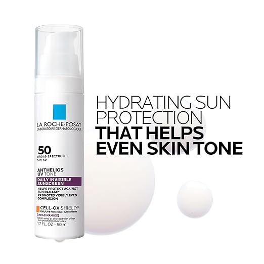 La Roche Posay Anthelios UV Sunscreen SPF 50 Daily Sunscreen for Face in 3 Formulas UV Tone with Niacinamide UV Hydra with Hyaluronic Acid UV Clear with Azelaic Acid Broad Spectrum Invisible SPF