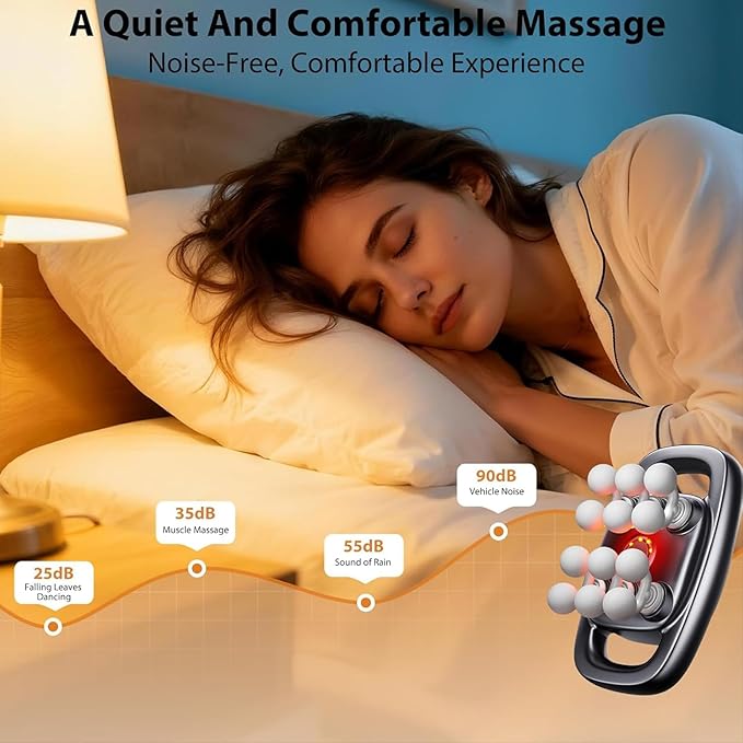 12 Heads Muscle Massage Gun Deep Tissue with 3 Model &amp 30 Levels Cordless Quiet Back Massager for Pain Relief Deep Tissue Neck Massager Birthday Gifts for Men 4k Smart Display