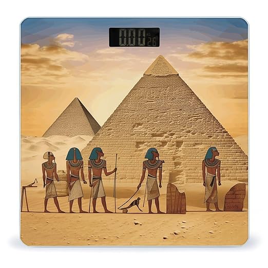 Ancient Egyptians Digital Bathroom Scale for Body Weight Weighing Scale with Backlit LCD Display High Precision Measurements &amp Measures Weight Up to 180kg