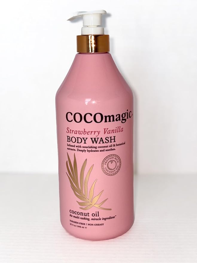 STRAWBERRY VANILLA BODY WASH INFUSED WITH NOURISHING COCONUT OIL AND BOTANCAL EXTARCT 32 FL OZ