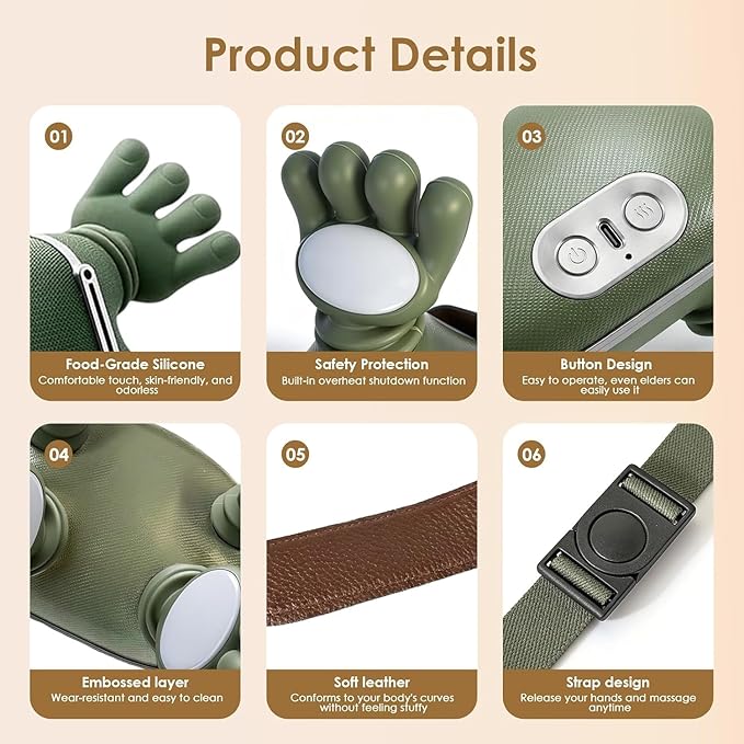 Bionic Hand Neck &amp Shoulder Massager with Heat 5D Shiatsu Kneading Deep Tissue Electric Neck Back Massager 2026 New Portable Simulated Human Fingers Massager for Pain Relief Muscle Relaxation