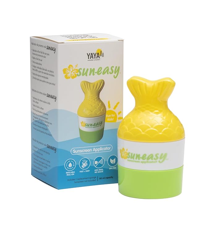 Sun-Easy Sunscreen Applicator Refillable Roll-On with Sponge for Kids and Babies Fun Fast and Mess-Free application Holds 100 ml 2-pack