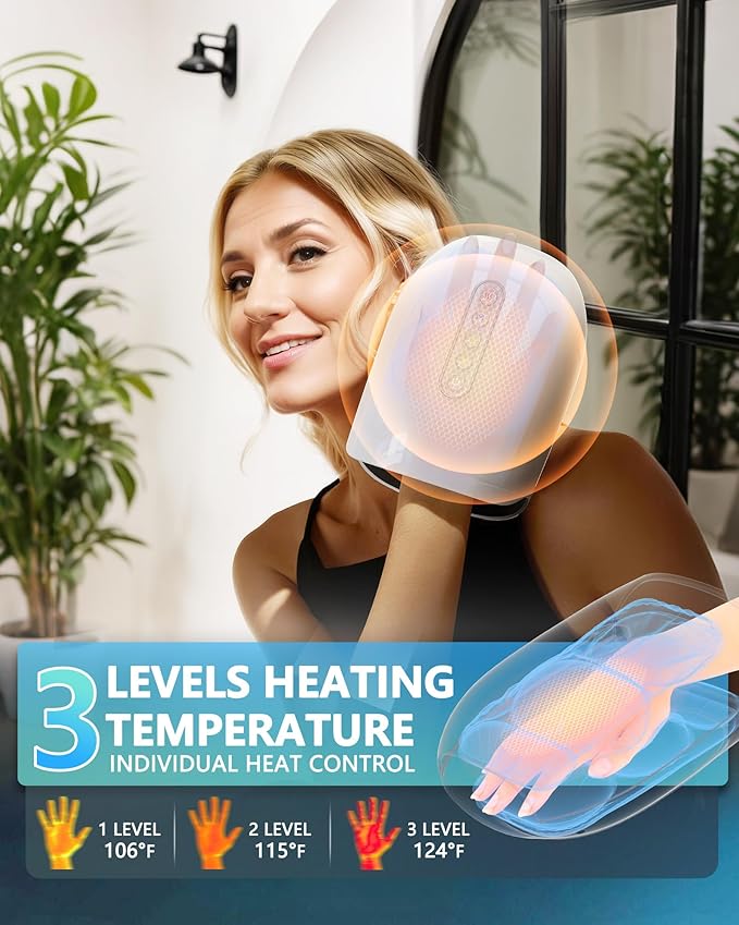 HANMAX Cordless Hand Massager with Heat and Compression – for Arthritis &amp Carpal Tunnel Mothers Day Gifts for Women/Men FSA-HSA Eligible