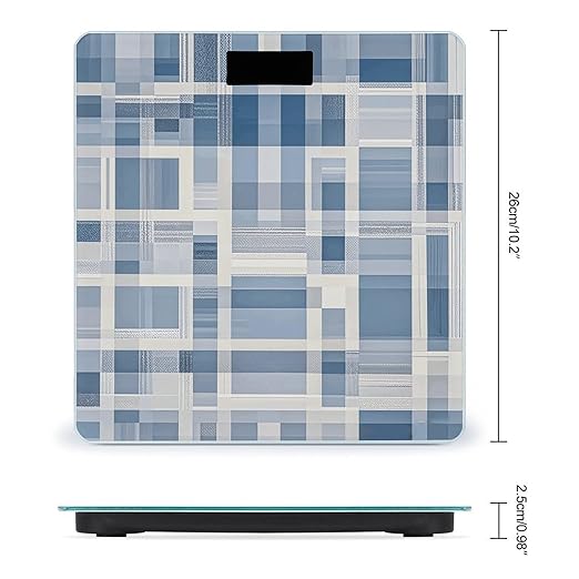 Digital Bathroom Scale for Body Weight Scale with Bright LCD Display High Accuracy Step-On Technology Auto On/Off White Chequered Lattice Digital Scales 400 Lbs /180kg