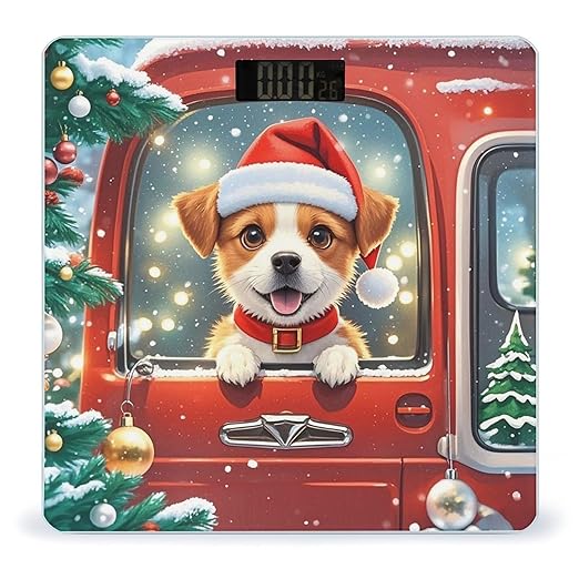 Red Truck Puppy Weight Scale Highly Accurate Digital Weighing Scale with Large LCD Display Smart Bathroom Scales for Home Bedrooms and Gift Giving