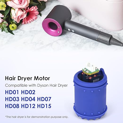 Hair Dryer Motor Compatible with Dyson Supersonic HD01 HD02 HD03 HD04 HD07 HD08 HD12 HD15 Models Blow Dryer Motor Repair Accessories