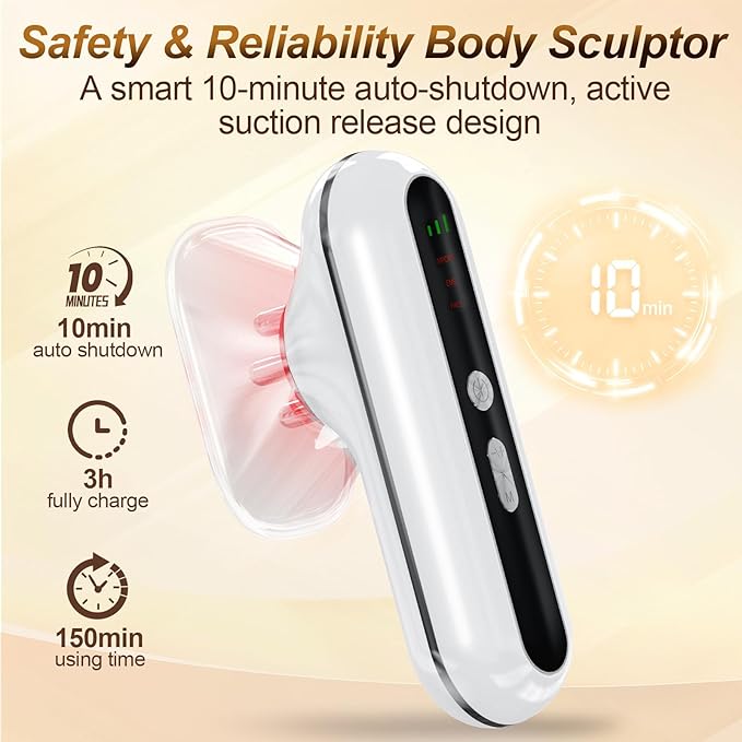 Body Sculpting Machine 3-in-1 Body Sculptor Red Light Therapy Electric Cupping Therapy Massager Lymphatic Drainage Massager Suitable for Belly Waist Arms Hip Legs and Face