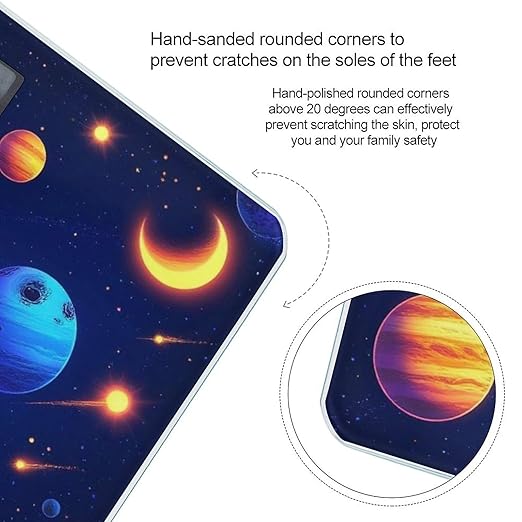 Digital Bathroom Weighing Scale Energy Saving Scale Smart Scale for Body Weight Cosmic Universe Stars Planets Blue Galaxy Art