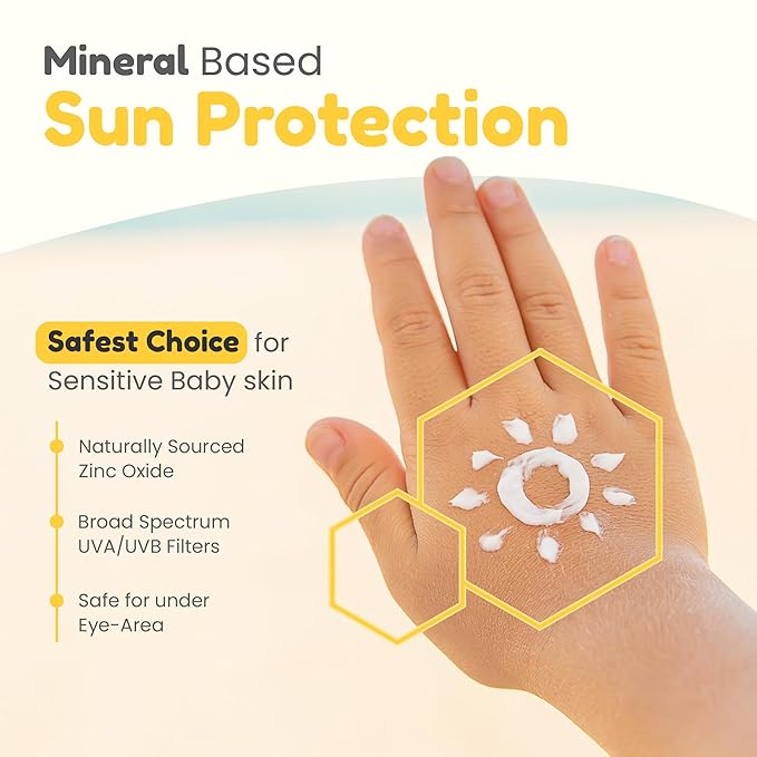 Unscented Mineral Baby Sunscreen SPF 50 - Safe Sun Protection by Mother Sparsh