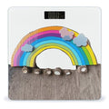 Small Rainbow Scale for Body Weight Anti-Slip Digital Bathroom Scale Sturdy Toughened Glass Weighing Scales High Precision Safe Rounded Corners Smart Scales