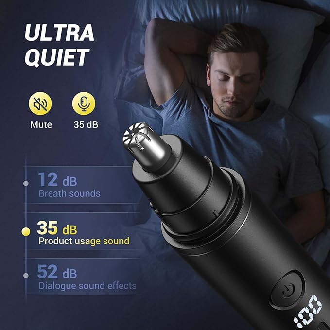 HOOICB Nose Hair Trimmer for Men Ear Hair Trimmer Grooming IPX7 Waterproof Built-in Rechargeable Battery