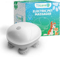 Tilcare Handheld Pet Massager for Dogs and Cats Electric Cat and Dog Massage Tool - Head and Back Scratcher for Relieving Tension Tight Muscles and Stiffness with Four Rotating Massage Heads