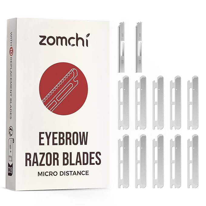 ZOMCHI Gold Dermaplaning Razor and 10pcs Micro Blade Refills