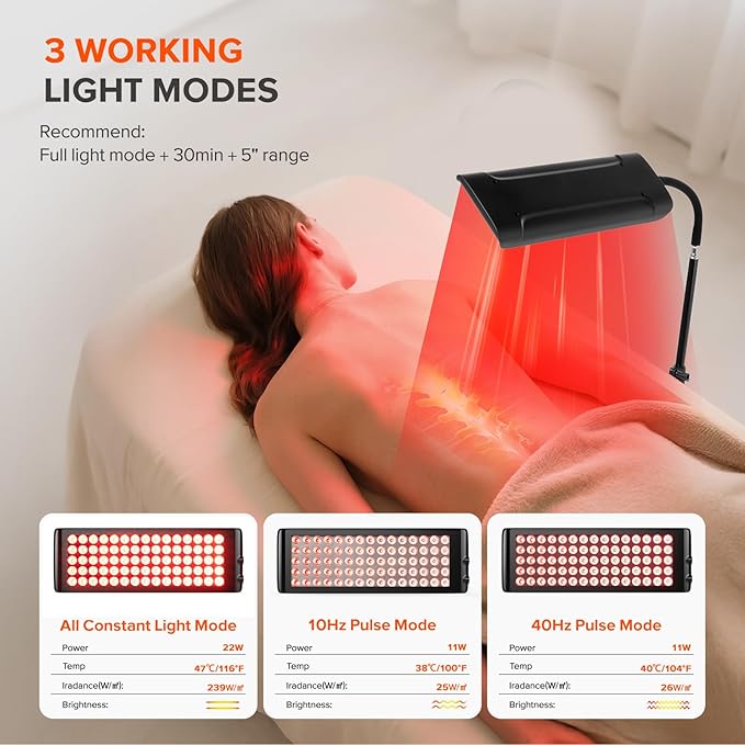 Red Light Therapy for Face and Body GMOWNW Infrared Light Therapy Lamp with Stand 660nm Red Light and 850nm Near Infrared Light Therapy Device for Face Knee Body Skin Care at Home