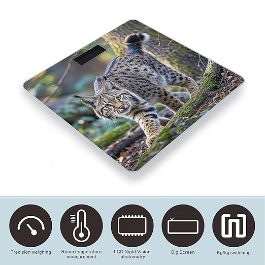 Wild Bobcat Scale for Body Weight Smart Scales Digital Bathroom Scale High Precision Weighing Scales with Large Display Weighing Machine for People