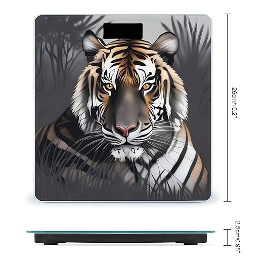 Tiger at Rest Bathroom Scale for Body Weight Bathroom Digital Electronic Weighing Scale with Back Lit LED Display Sturdy Tempered Glass Weight Watchers Scales 400lb