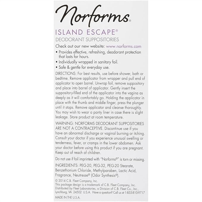 Norforms Suppositories Island Escape 12 Each (Pack of 10)
