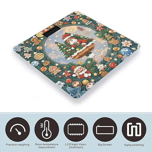 Christmas Aesthetic Scale for Body Weight Smart Scales Digital Bathroom Scale High Precision Weighing Scales with Large Display Weighing Machine for People