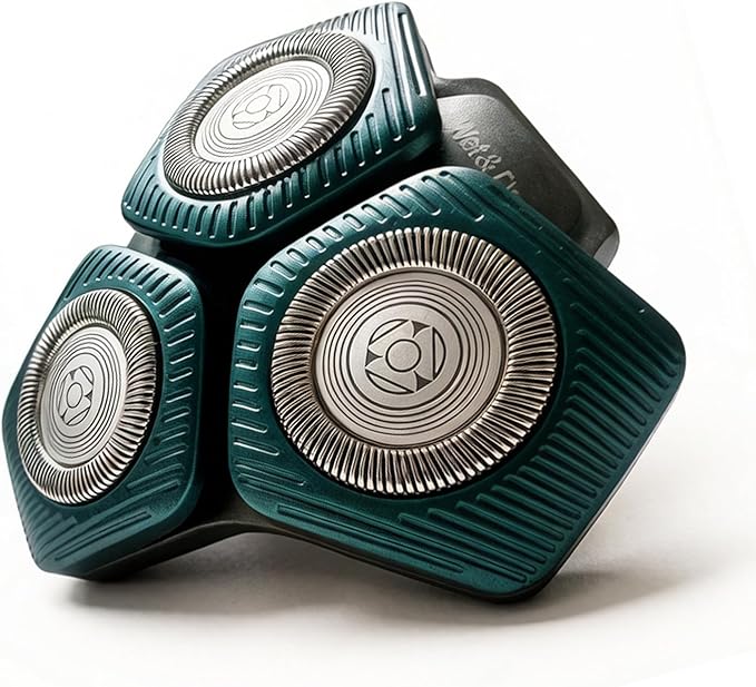 SH71 Replacement Rotary Head Fit for Philips Norelco Shaver Series 7000 and Series S5500 Metal Wheel Buckle and Upgrade 15 Precision Blades (Blue)