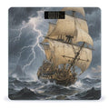 Ancient Sailing Ship in Storm Bathroom Scale for Body Weight Bathroom Digital Electronic Weighing Scale with Back Lit LED Display Sturdy Tempered Glass Weight Watchers Scales 400lb