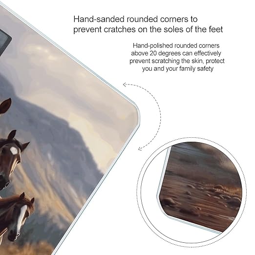 Horses Weight ScaleClear LED Display Bathroom Digital Weighing ScaleTempered Glass Digital Bathroom Scale for Body Weight Capacity Up to 400 Lbs