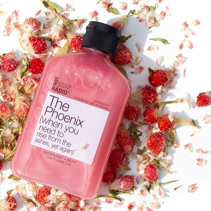 Not Soap Radio The Phoenix | Persimmon and Plum with Bergamot Aloe Vera and Gentian Extracts Moisturizing Body Wash for Women and Men | Paraben and Sulfate Free