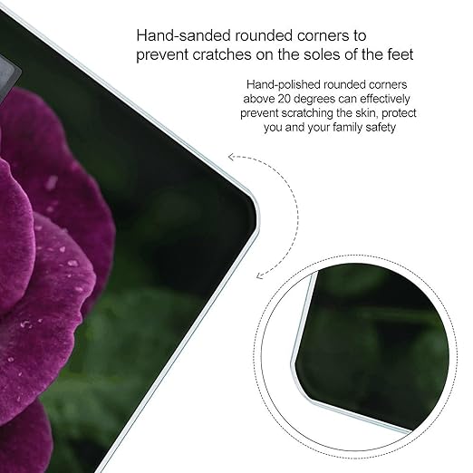Deep Purple Rose Weight ScaleClear LED Display Bathroom Digital Weighing ScaleTempered Glass Digital Bathroom Scale for Body Weight Capacity Up to 400 Lbs