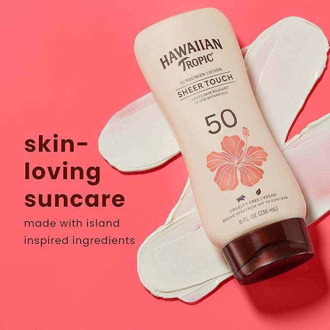Hawaiian Tropic Sheer Touch Ultra Radiance SPF 50 Twin Pack &amp SPF 70 Sunscreen Lotion Bundle | Hawaiian Tropic Sunscreen