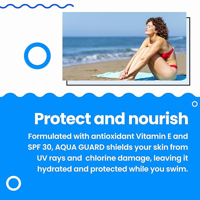 AQUA GUARD Beauty Pre-Swim Skin Defense | Prevents Dry Itchy Skin | Protects from Pool Chemicals | Hydrating Formula | Made in California | Paraben Phthalate &amp Gluten-Free (2-Pack)