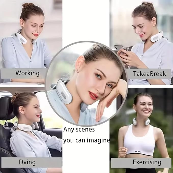 Magic Pro 2.0 Neck Massager 2025 New 4 Head Heated Electric Portable Necks Massagers 6 Modes &amp 15 Levels Deep 3D Kneading Promotes Muscle Relaxation for Neck Back(1pcs)
