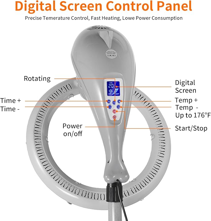 Rotating Hair Processor LCD Digital Screen Hair Dryer Accelerator Stand Hair Dryer