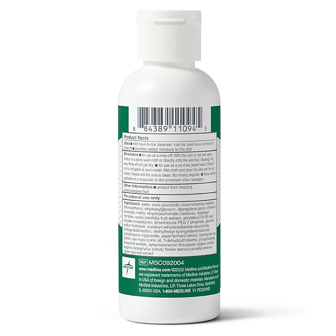 Medline Remedy Clinical Shampoo &amp Body Wash Gentle Cleansing Formula 4 oz. Moisturizing and Soothing Pack of 48