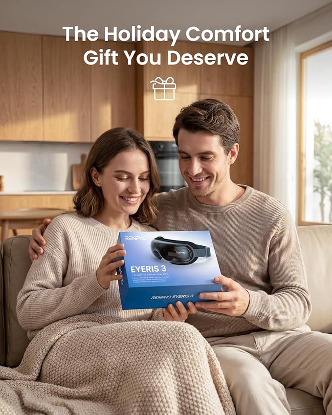 RENPHO Eyeris 3 Eye Massager with Heat and Cooling Voice Control FSA Eligible HSA Mothers Day Birthday Gifts for Women Men Him Her Migraine Relief Eye Mask for Migraines Eye Care Reduce Dry Eyes