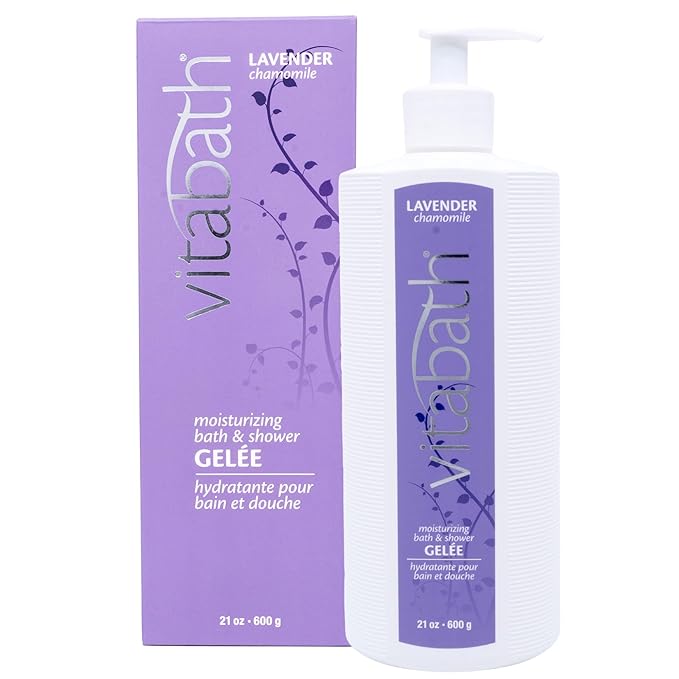 Vitabath Lavender Chamomile Moisturizing Bath &amp Shower Gel Wash Calming &amp Hydrating Botanical Skin-Softening Skincare Body Cleanser &amp Foaming Gelee - 21 oz