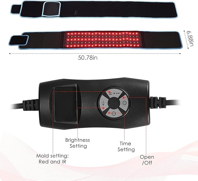 660nm LED Infrared and 850nm Near-Infrared Light Therapy pad Equipment for Pain Relief Flexible Wearable wrap deep Therapy Massager Used for Back and Shoulder Muscle Treatment