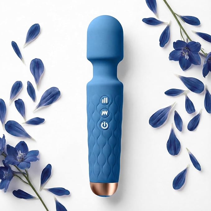 Rechargeable Personal Massager 8-Speed &amp 20-Mode Cordless Handheld Percussion Massager for Neck Back Shoulder Relaxation Quiet Handheld Body Massager with Ergonomic Design(Dark Blue)