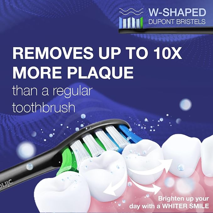 Wagner Stern The Sapphire Blue Edition ultrasonic whitening Electric Toothbrush Features Five Brushing Modes Eight Soft Brush Heads and a Premium Travel case.