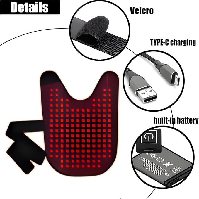 2025 Medium Pet LED Red Light Therapy Device Wearable Infrared Therapy Belt (660nm 850nm) Dual-Wavelength 120° Luminous Angle for Back Abdomen Recovery