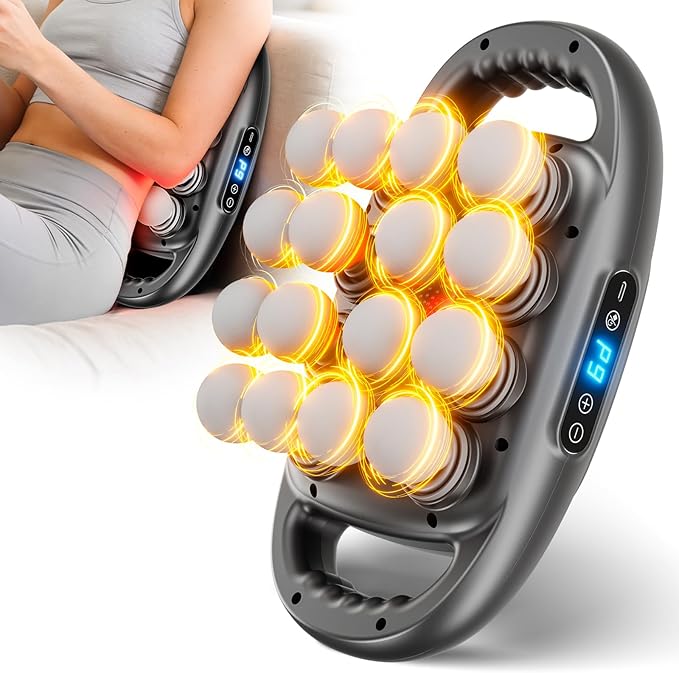 16 Head Massage Gun Deep Tissue Quiet Back Massager for Pain Relief Deep Tissue with 9 Modes and 9 Intensities for Back Shoulders Arm Legs Foot Body