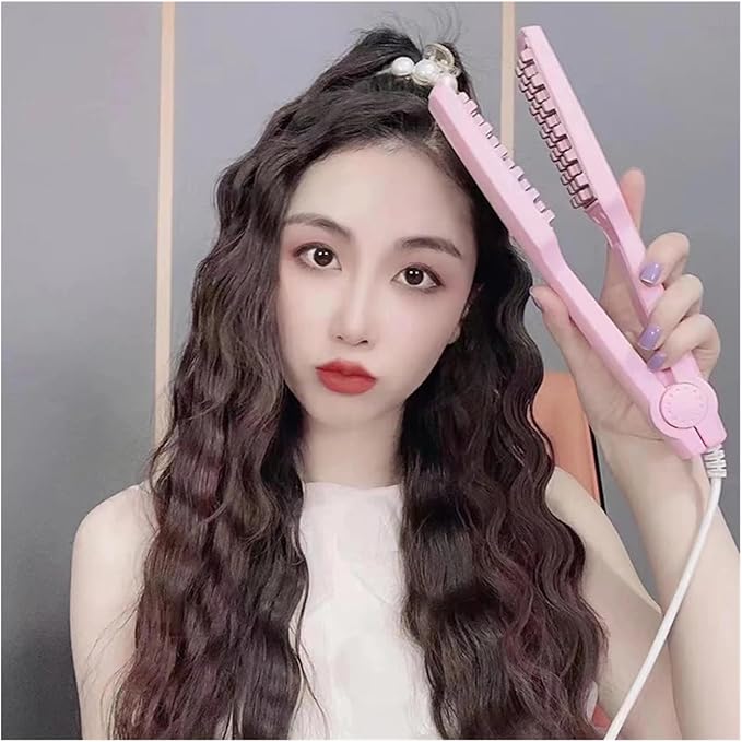 Professional 3D Grid Hair Crimper Volumizer - Ceramic Fluffy Corrugated Curler with 4 Temperature(3UK)